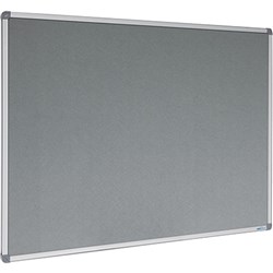 Visionchart Felt Pinboard 1800x900mm Aluminium Frame Grey