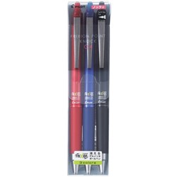 Pilot Frixion Point Knock Pen 0.4mm Synergy Tip Assorted Colours Wallet of 3