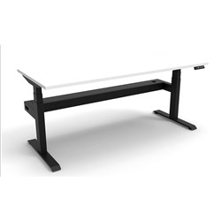 Rapidline Boost+ Single Sided Workstation + Cable Tray 1800W x 750D x 620-1270mmH White/Blk