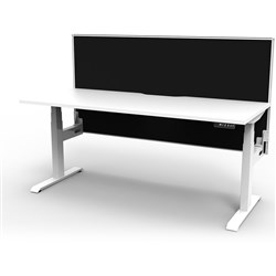 Rapidline Boost+ Single Sided Workstation + Screen 1500W x 750D x 620-1330mmH White/White