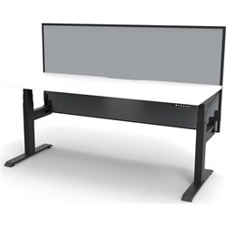 Rapidline Boost+ Single Sided Workstation + Screen 1800W x 750D x 620-1330mmH White/Black