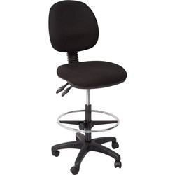 Rapidline EC070BM Drafting Chair Medium Back Black, 2 Lever, 120kg