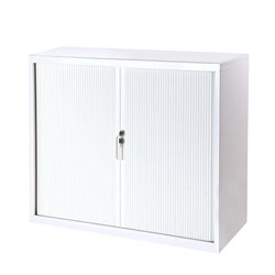 Sylex Order Tambour Cupboard Includes 2 Shelves 900W x 520D x 1020mmH White