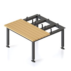 Rapidline Seat Locker Stand 895W x 870D x 450mmH Teak Seat Black Stand