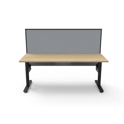 Rapidline Halo Static Single Sided Workstation + Screen 1800Wx750Dx1330mmH Oak/Black
