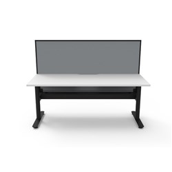 Rapidline Halo Static Single Sided Workstation+Screen+Tray 1800W x 750D x 1330mmH Wht/Blk