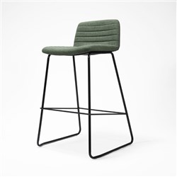 Rapidline Pixel Bar Stool 730mmH Black Frame And Olive Fabric