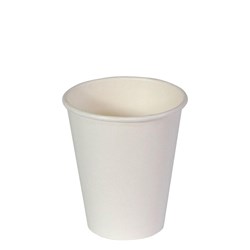 Capri Single Wall Paper Coffee Cups 237ml 8oz White Carton Of 1000