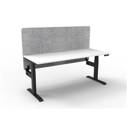 Rapidline Boost+ Single Sided Workstation + Grey Eco Screen 1800Wx750Dx620-1270mmH Wht/Blk
