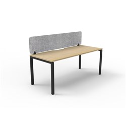 Rapidline Deluxe Infinity Desk Profile Leg Single Sided+Grey Eco Screen 1500Wx730mmH Oak/Bl
