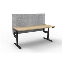 Rapidline Halo+ Single Sided Workstation + Grey Eco Screen 1200Wx750Dx620-1270mmH Oak/Blk