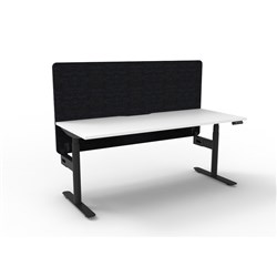 Rapidline Halo+ Single Sided Workstation + Black Eco Screen 1200Wx750Dx620-1270mmH Wht/Blk