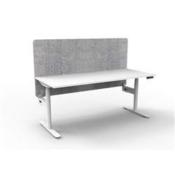 Rapidline Halo+ Single Sided Workstation + Grey Eco Screen 1200Wx750Dx620-1270mmH Wht/Wht