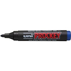 Uni PM122 Prockey Permanent Marker Bullet 1.8mm Blue Box of 12