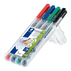 Staedtler 311 Lumocolor Non-Permanent Pens Superfine 0.4mm Assorted Wallet Of 4