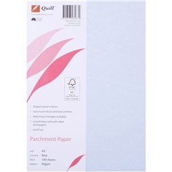 Quill Parchment Paper A4 90gsm Blue Pack Of 100